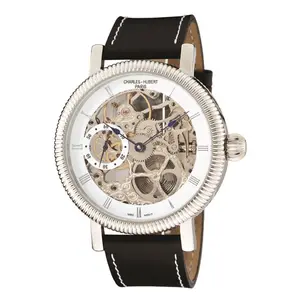 212 MAIN Basic Charles-Hubert-Paris Men's Skeleton Mechanical Watch, Stainless Steel Case, Fashion Men's Accessory, Skeleton Watches