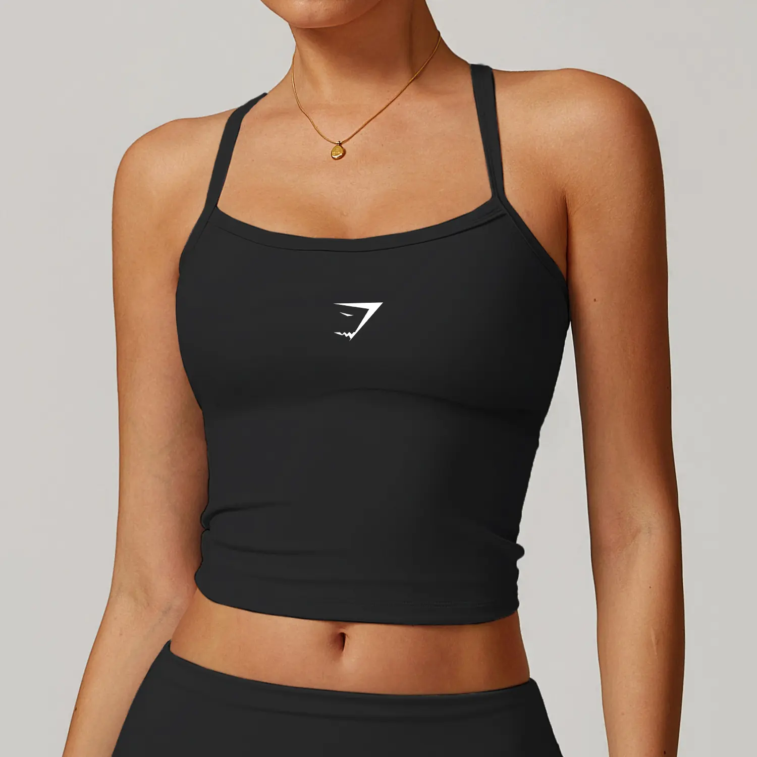 Women's Backless Sports Bra with Strappy Detail, Quick-Dry Activewear with Logo for Yoga and Fitness Workouts, Workout Bra, Sporty Workout Bra, Female