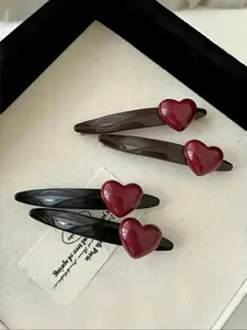 Vintage Heart Shaped Hair Clips, Cute Hair Accessories for Women & Girls, Minimalist Headwear Suitable for Thick Hair, Fashion Hair Accessories for Party, Daily Decor