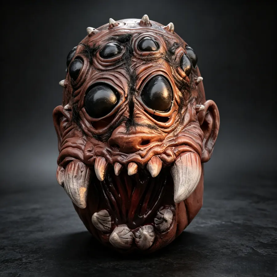 Hyper Realistic Alien Spider Latex Mask - Halloween Festive & Party Accessory, Large Eyes, Open Mouth, Original Unique Design, 1-Size Universal Room Decor Cosplay Horror Creepy Animal Helmet Supplies