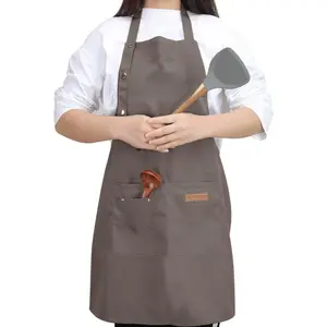 Kitchen Cooking Apron for Women Men with Big Pockets Canvas  Aprons for Server Pottery Artist Chef Apron