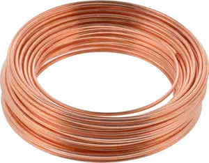 Bare Copper Wire Rope 18 Gauge Polished Hobby Cable Wire, 25', Corrosion Resistant, Holds 14 lbs, Ideal for Crafts & DIY, Copper | 35263