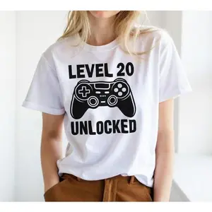 20th Birthday Gamer Funny T-Shirt, Unisex Casual Tee, Ideal Gift for Gamers & Birthday Celebrations