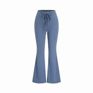 Cider Mid Rise Solid Flared Long Active Leggings