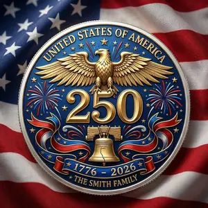 1776–2026 USA 250th Anniversary Commemorative Hobo Nickel Coin – Patriotic Challenge Coin Collector Gift