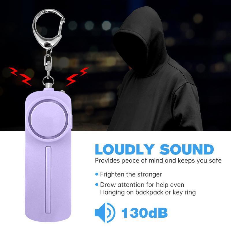 Personal Security Alarm, Emergency Portable Alarm with Flashlight, 130dB Loud Keychain Safety Night Light Anti-pervert Alarm for Women, Elder, Girl-YY