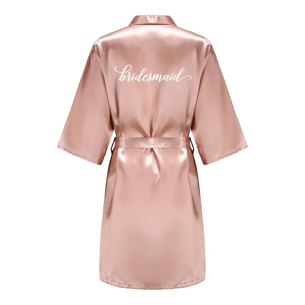 Rose Gold Satin Team Bride Bridesmaid Robe Wedding Bathrobe Gown Women Dressing Sleepwear Mother Maid of Honor Kimono - TikTok Shop Rose Gold Satin Team Bride Bridesmaid Robe Wedding Bathrobe Gown Women Dressing Sleepwear Mother Maid of Honor Kimono - TikTok Shop