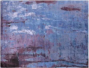 SUPER SALE 9' 1" X 11' 10" Wool & Silk Abstract Handmade Rug - Q8781