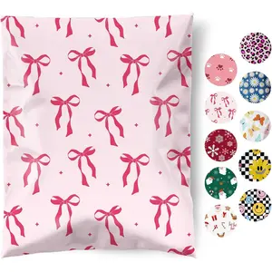 10x13 Inch 50Pcs Poly Mailers, Strong Adhesive Self Seal Shipping Bags for Clothing, Poly Mailing Envelopes for Small Business, Pink Bows Design Poly Shipping Bags