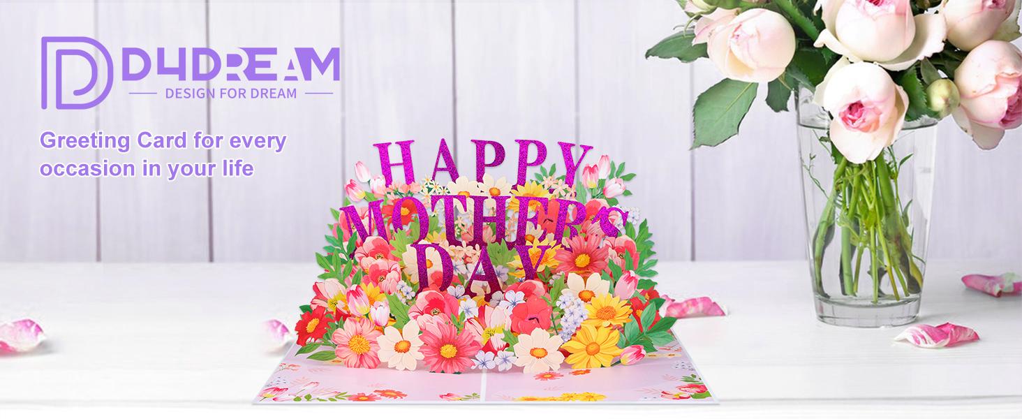 Best Mom Gift! D4DREAM Pop Up Card Mother's Day Flower Greeting Card for Her Best Mom Gift! D4DREAM Pop Up Card Mother's Day Flower Greeting Card for Her