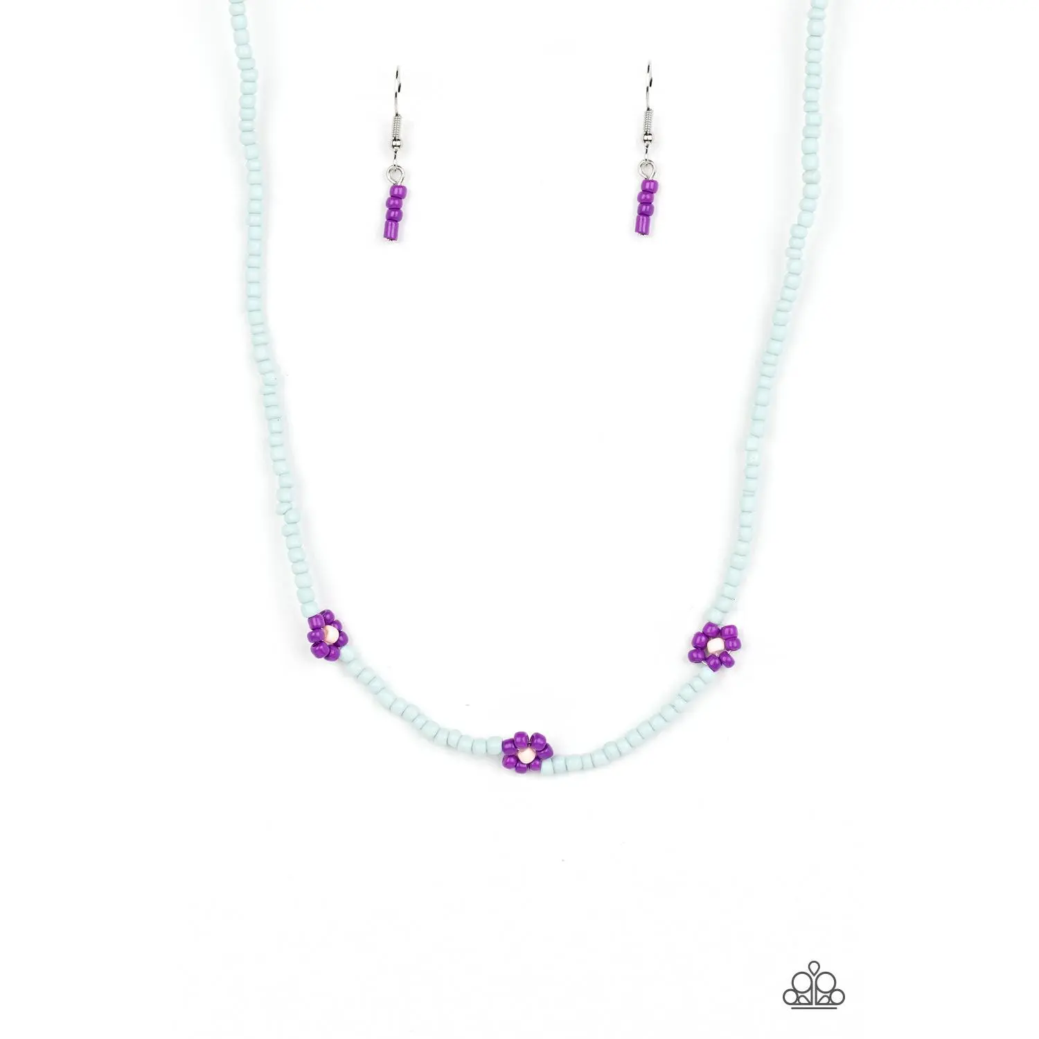 Bewitching Beading - Purple Necklace with Beaded Design and Purple Gemstone Accents