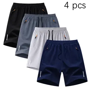 4-piece summer men's thin fabric breathable quick drying beach shorts Men's Drawstring Zipper Pocket Shorts,, Breathable Men'sBottoms for Daily Wear Shorts Pack of5 5 sense gifts for him Summer swim trunks with quick drying Plain Beige Tropica