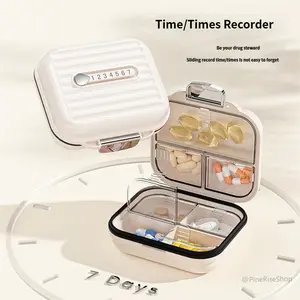 7-Day Healthcare Pill Organizer, Portable 3-Meal-A-Day Sealed Compartment Container, Mini Moisture-Proof Pill Box for Outdoor Travel & Daily Use