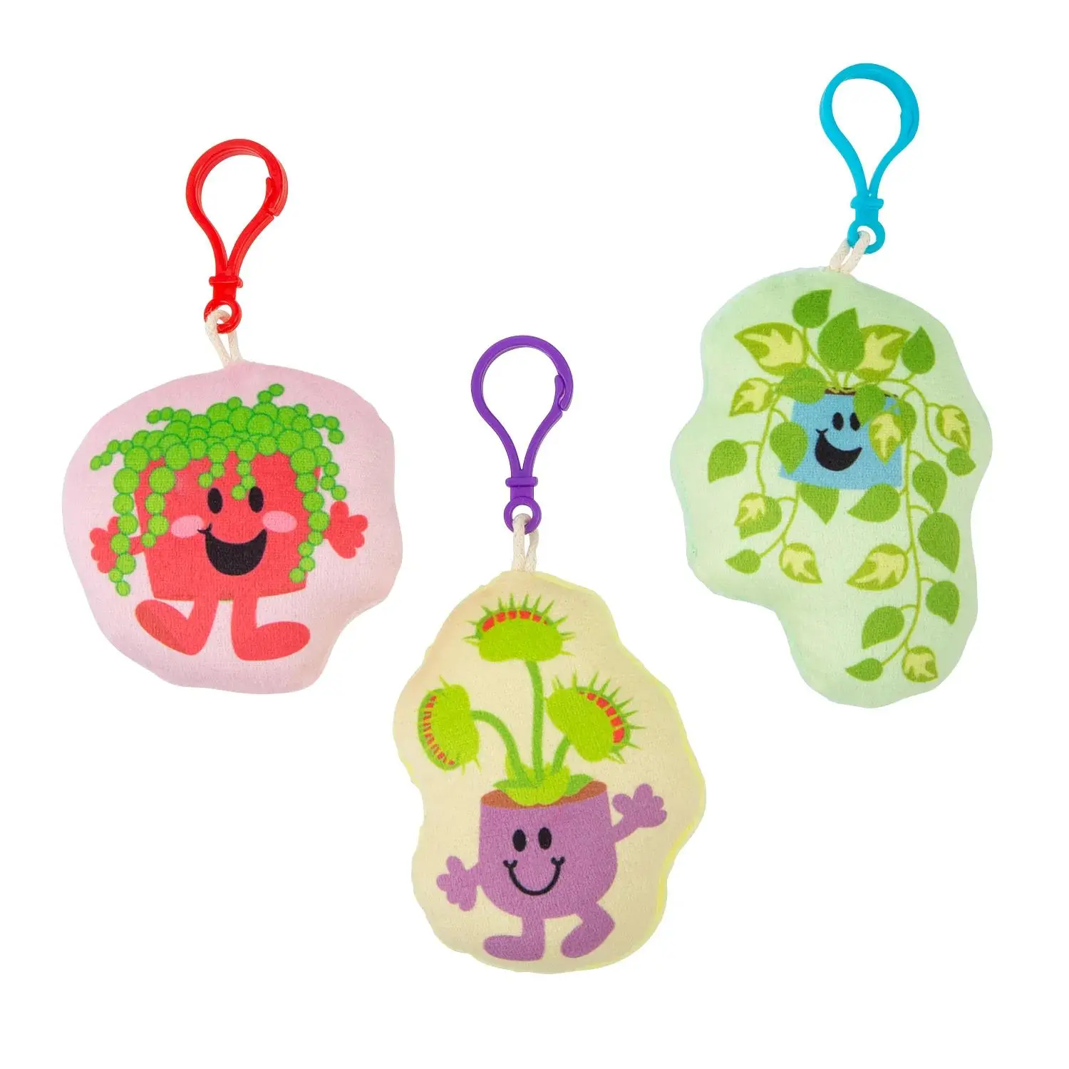 2 1/2" - 3" Flat Stuffed Plant Character Backpack Clips – 12 Pc.
