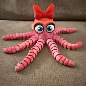 Girl Female Articulated Octopus | Toon 3D Original | Poseable Fidget Toy