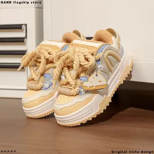 QAND Flagship Store 2026 Unisex Casual Sports Shoes Fashionable Versatile Trendy Simple Thick-soled Height-increasing Perfect for Sports Fitness Hiking