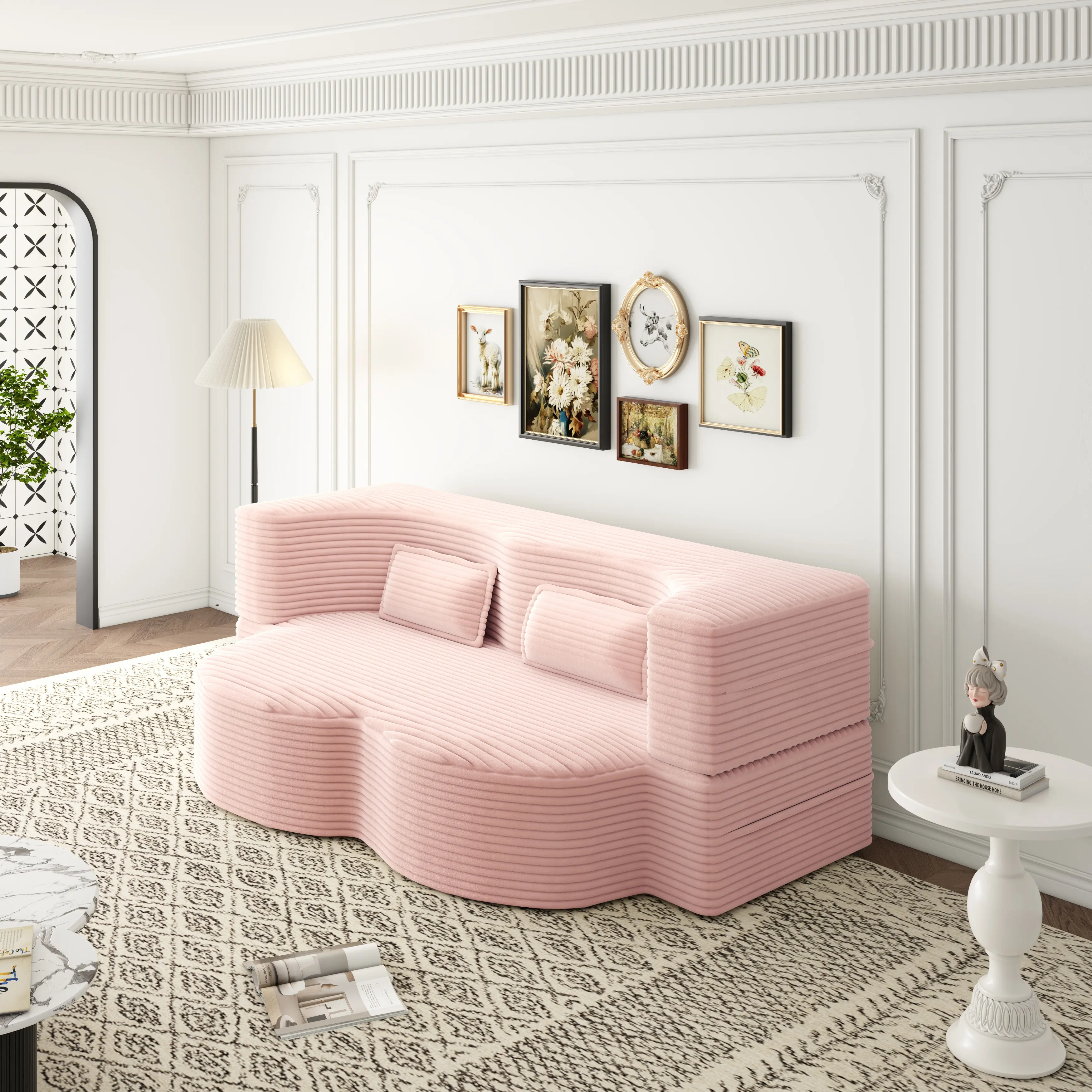 B- Baby Pink+Plush Corduroy (Full Size)