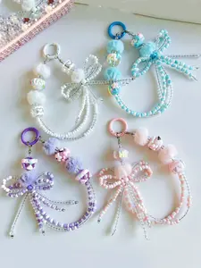 Anti-Loss Phone Chain Keychain Lanyard, Phone Charms, Earphone Case Charm, Beaded Bow Charm, Bag Charm, Sweet Cool Style Ornament, Y2K Hot Girl Charm