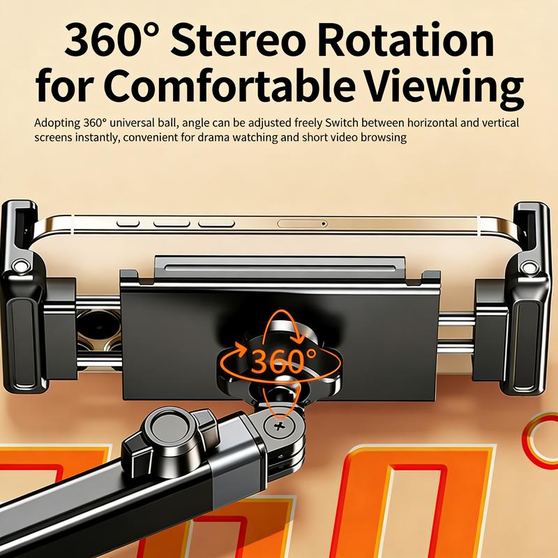 UFORU 3-in-1 Car Headrest Tablet & Phone Holder with Adjustable Extension Arm - Universal Back Seat Mount Compatible with 4.7-12.9" Devices like iPad, Galaxy & Fire HD, Perfect Fall Travel Essential for Moms & Kids Road Trips