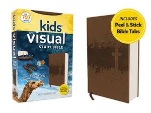 NIV, Kids' Visual Study Bible, Leathersoft,  Bronze, Full Color Interior, Peel/Stick Bible Tabs: Explore the Story of the Bible---People, Places, and History by Zondervan [Leatherbound Book]