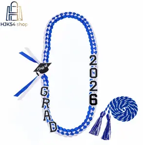 2026 Graduation Season Graduation Lei, Class of 2026 Braided Ribbon Lei with Graduation Cap & Honor Cord Set, Graduation Party Favors & Keepsake Gifts for High School College Grads