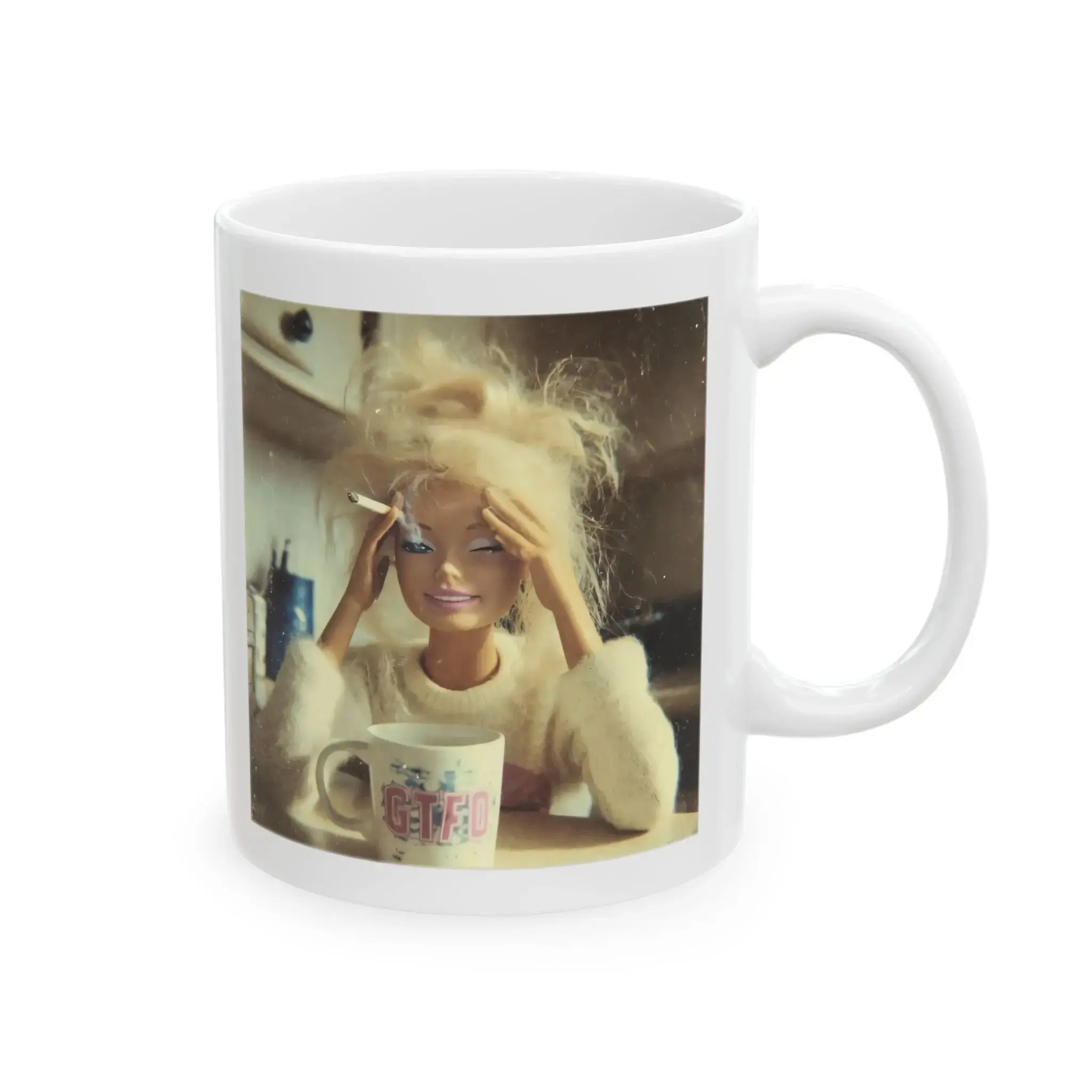 Funny Stressed Face Mug - Hilarious Coffee Cup Gift for Mom, Dad, Coworker of Friend, Office Mug, Tea Mug, Funny Gift, Mug for Work, Gift for Desk