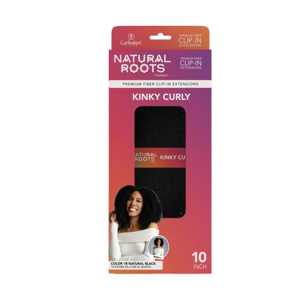 Curlkalon Kinky Curly 10" Clip-In Curly Hair Extensions, Natural Black, Secure Fit For All-Day Wear - Ideal For 4B, 4C Hair