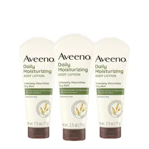 Aveeno Daily Moisturizing Body Lotion, Gentle Lotion Nourishes Dry Skin with Moisture, Soothing Prebiotic Oat, Fragrance-Free, Non-Comedogenic, Travel-Size, Pack of Three, 3 X 2.5 Fl. Oz Kenvue