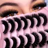 【Black Friday】7 Pairs Cat-Eye Faux Mink False Eyelashes, Fluffy and Voluminous Full-Strip Lashes for Eye Makeup