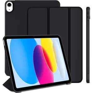 Case for iPad 10th Generation, Auto Wake&Sleep Cover for iPad 10th Generation Case, Slim Trifold Stand TPU  Shell Case for iPad 10th Gen 10.9 inch, Lightweight, Black