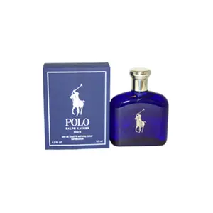 Ralph Lauren Polo Blue Eau de Toilette Spray for Men, 4.2 fl oz, Woody Aromatic Fragrance with Basil, Amber and Spicy Musky Notes, Blue Fragrances, Fragrances Blue