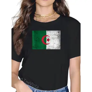 100% Cotton Algeria Flag Graphic For Men Women Kids T-Shirt