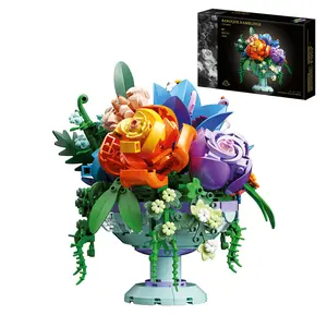 Baroque Whisper Plant Flower Ornament Set, 622PCS Rose Simulated Flowers, Plant Series, Compatible with Lego Bricks, Suitable for Adults 14 and Over, Valentine's Day Gift, For Wives, Girlfriends, Moms and Other Female Friends.