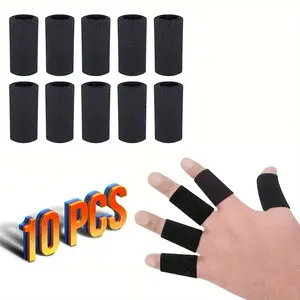 10pcs Basketball Finger Sleeves, Joint Support Guards, Thumb Stabilizer, Pain Relief, Elastic Thumb Splint, Breathable Sports Tape