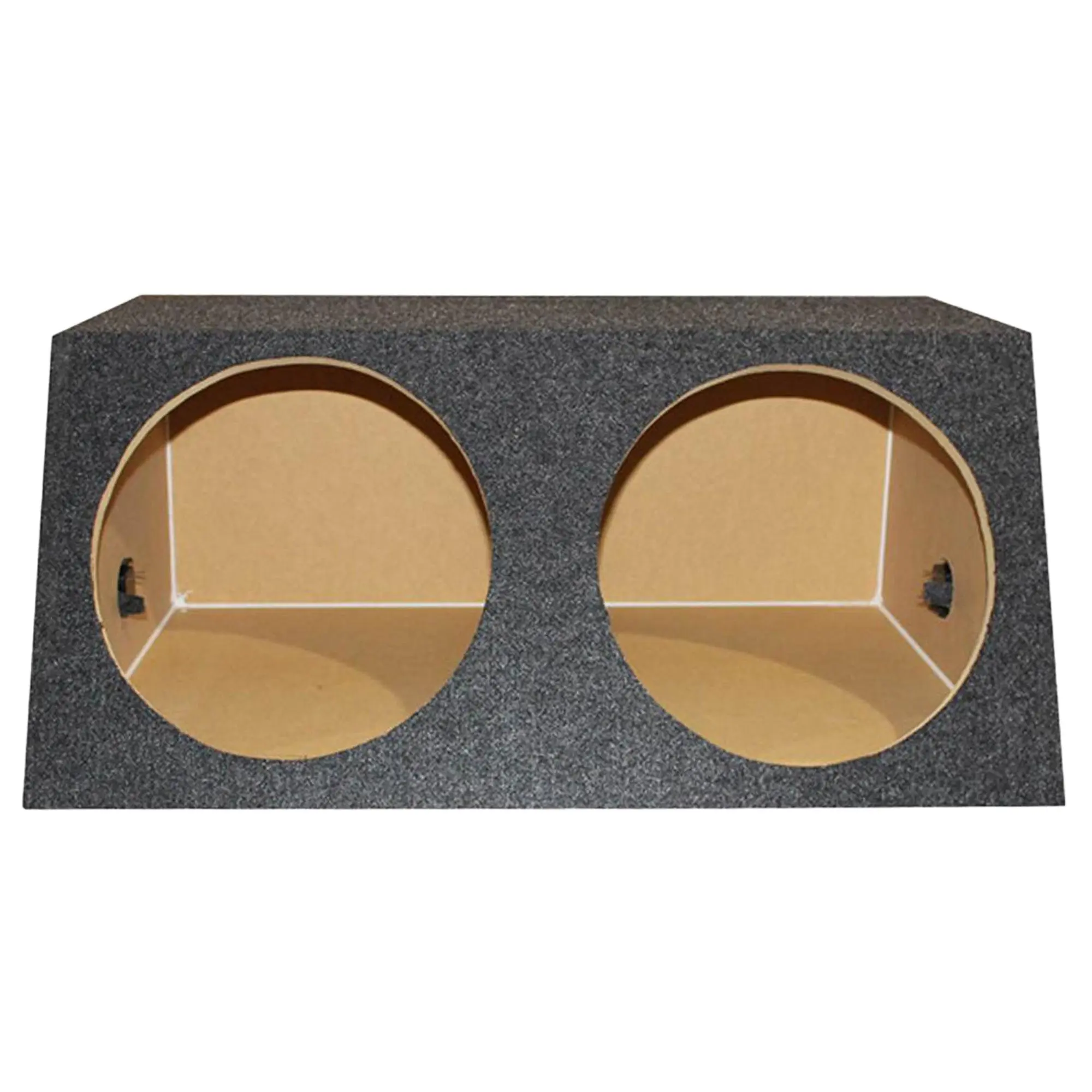 QPower QSMBASS12 Dual 12" Inch Sealed Angled Subwoofer Sub Box Speaker Enclosure