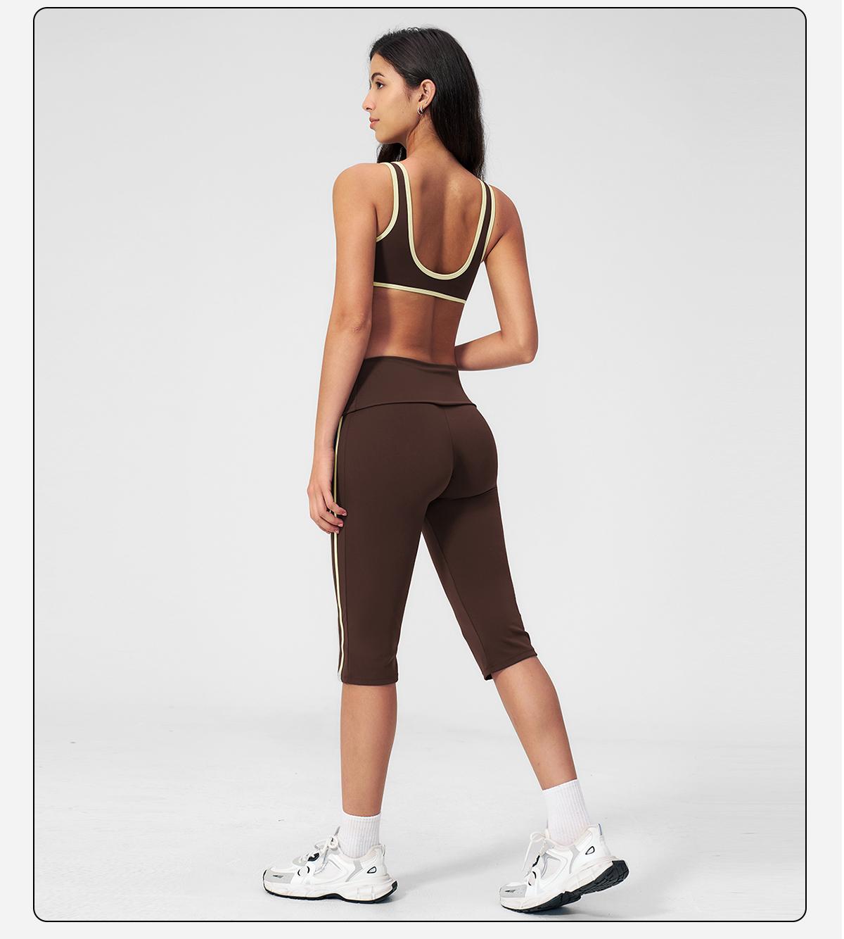 MFVIM Women's 2-Piece Matching Striped Workout Set - Color-Block Sports Bra & High-Waisted Shorts, Women's Gym Wear Ideal for Running & Outdoor Activities, Workout Sets For Women,back to school,back to school haul