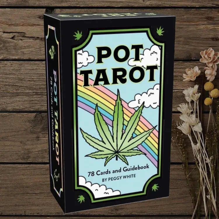 Peggy White Pot Tarot Deck - 78 Full-Color Cards with Guidebook Modern Playful Divination for Tarot Readers Spiritual Seekers Cannabis-Friendly