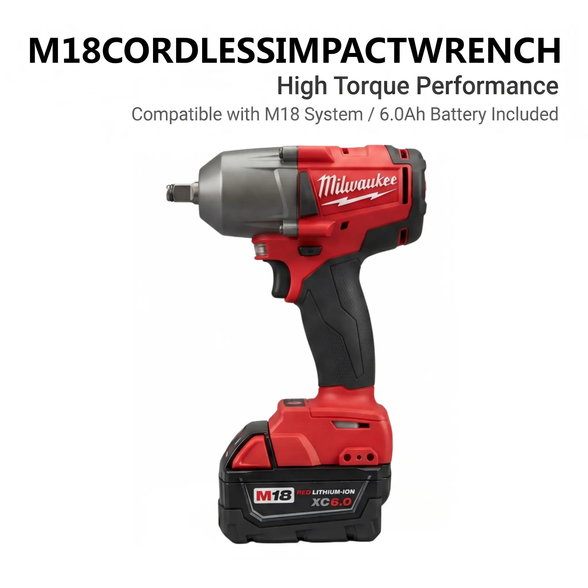 Milwaukee M18 FMTIWF12 18V High Torque Cordless Impact Tool - 900Nm Max Breakaway Torque, 3-Speed Variable Speed, Compact Lightweight Lithium Battery Model with Batteries Included for Industrial Bolt Disassembly & Fastening