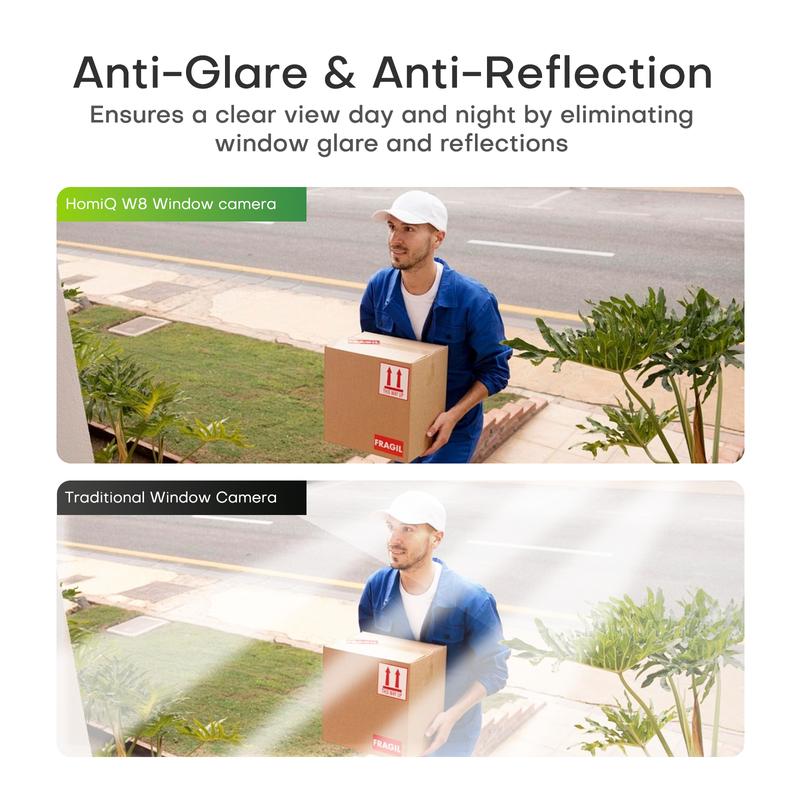 HomiQ AI 3K 5MP Magnetic Window Camera, 2.4/5GHz Dual-Band WiFi Indoor Security Camera, Color Night Vision, AI Smart Video Search & Auto Highlights, 24/7 Recording, Motion Detection, Easy Install Phone & SD