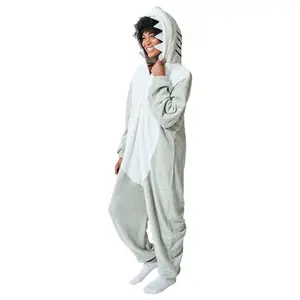 Shark Adult Hooded Kigurumi Onesie Costume-Medium