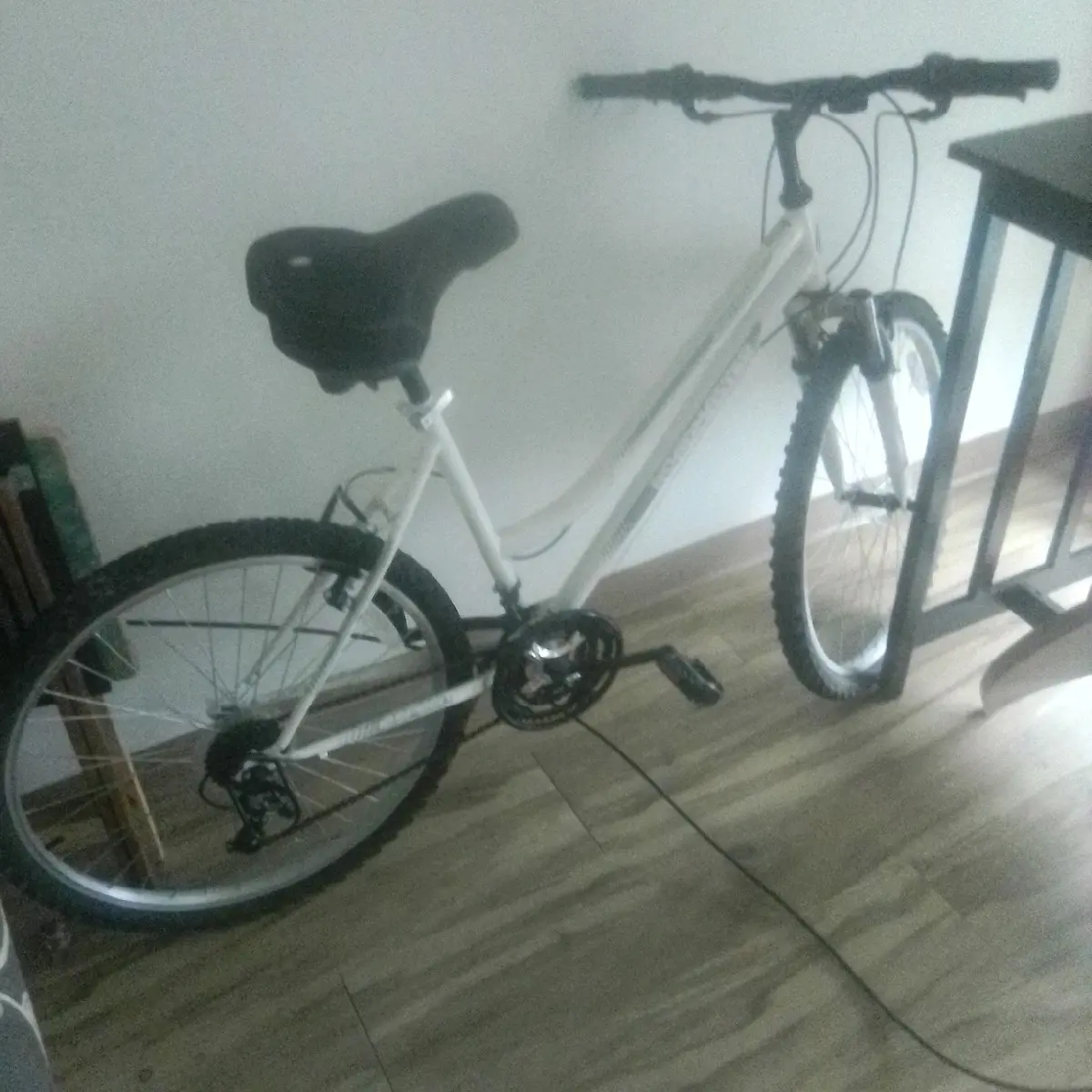 a 2017 roadmaster bike all white with black