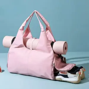 Premium Yoga Mat Carrier Bag for Women - Large Gym Tote with Adjustable Strap Fits 13.3" Laptop |     Waterproof Fitness Duffel with Shoe Pocket & Yoga Mat Holder, Nice for Pilates, Gym Workouts, Travel & Beach |     Yoga Accessories Must-Have