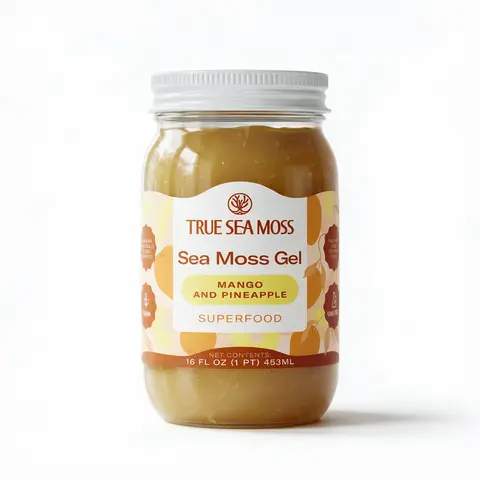 True Sea Moss Mango-Pineapple Irish Sea Moss Gel – Rich in Essential Minerals & Vitamins – supports overall vitality