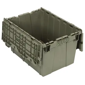 Quantum Storage  Attached Top Container- 21.5 x 15.25 x 12.75 in., Stackable Storage Bins, Tool Storage