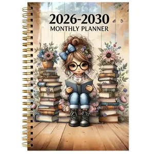 2026-2030 Monthly Planner/Calendar - January 2026 to December 2030, 5-Year Monthly Planner, Reading Enthusiast Women's Themed Cover Design Notebook, Yearly Calendar Planning, Monthly Tabs, 60-Month Calendar, 5.5 x 8.3 inches, 71 Sheets/142 Pages Thick Pap