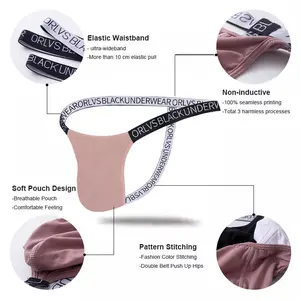 1 piece/3 pieces men's triangle underwear thong bikini style Modal low waist solid color breathable T-shirt available in sizes M-XXL