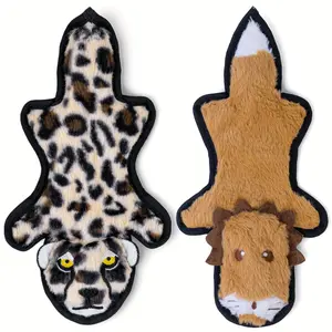 2 Pack No Stuffing Dog Toys Crinkle Squeaky Dog Toy, Medium，Long Lasting Dog Chews for Aggressive, Plush Dog Puppy Chew Toys for Teething, Durable Dog Toy with 6 Tough Layers for Small Medium Large Breed