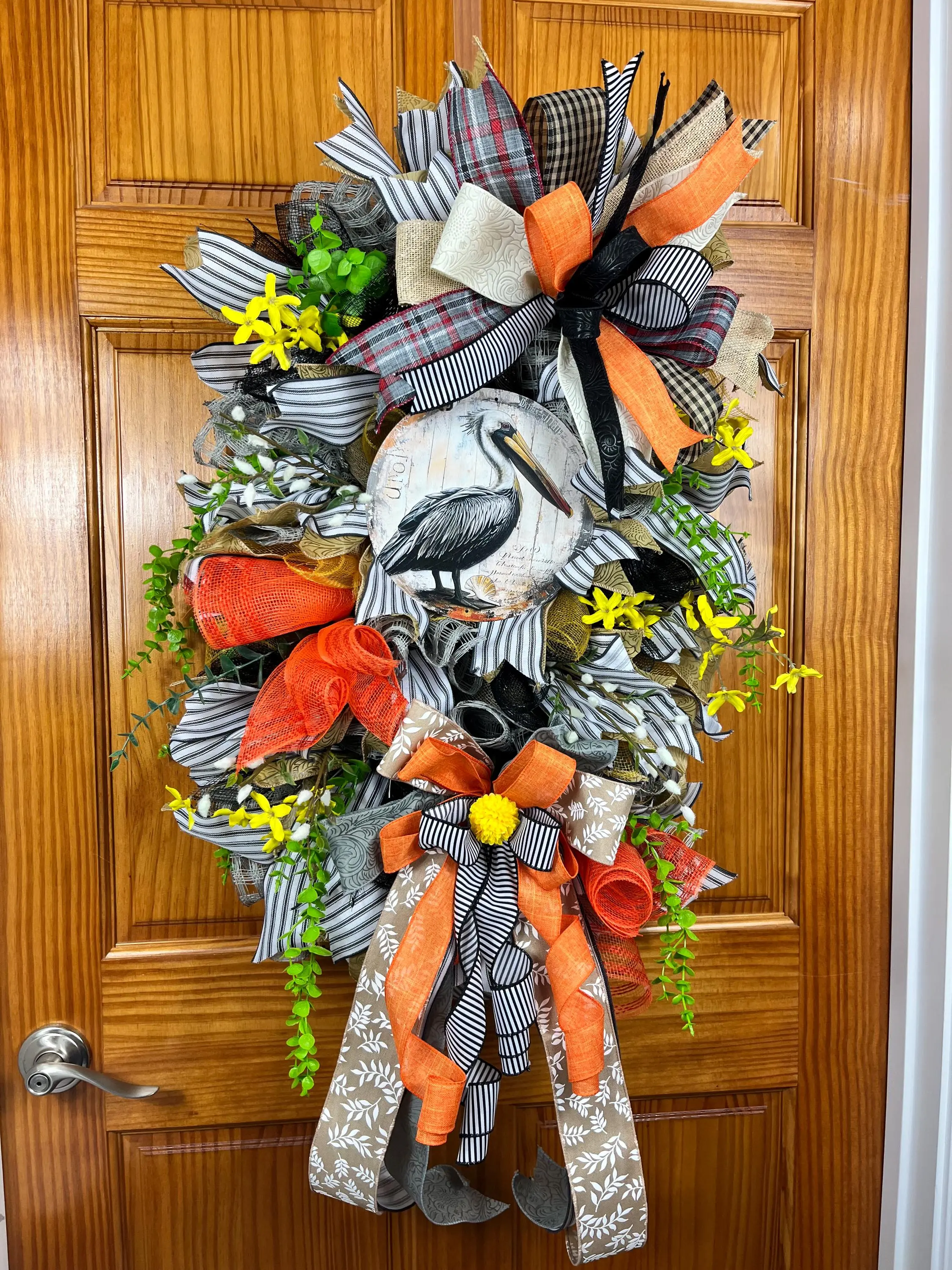 Pelican Coastal Wreath | Summer Beach House Door Decor