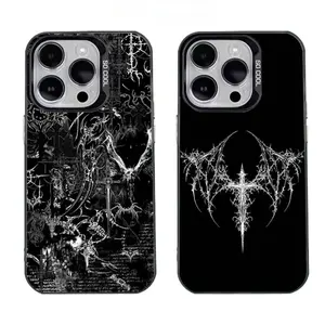 Gothic Cyber Sigil Cross Magsafe Phone Cases for IPhone 17 16 15 14 13 12 11 Promax Pro Air Plus Black Matte Shockproof Cover Protection Gifts For Christmas Halloween Birthday