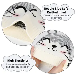 Catalonia Cat Knit Hats, Warm Winter Beanie Cap for Ages 6-10, Cute Gift Idea for Boys and Girls, Perfect for Birthday and Christmas